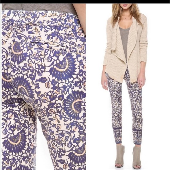 TORY BURCH IZZY PRINTED CROPPED SKINNY JEANS WOMEN'S SIZE 26 - Picture 2 of 12